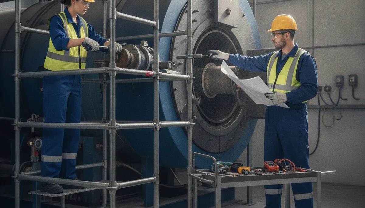 Boiler repair technician servicing a home in Glendale, AZ for reliable plumbing maintenance